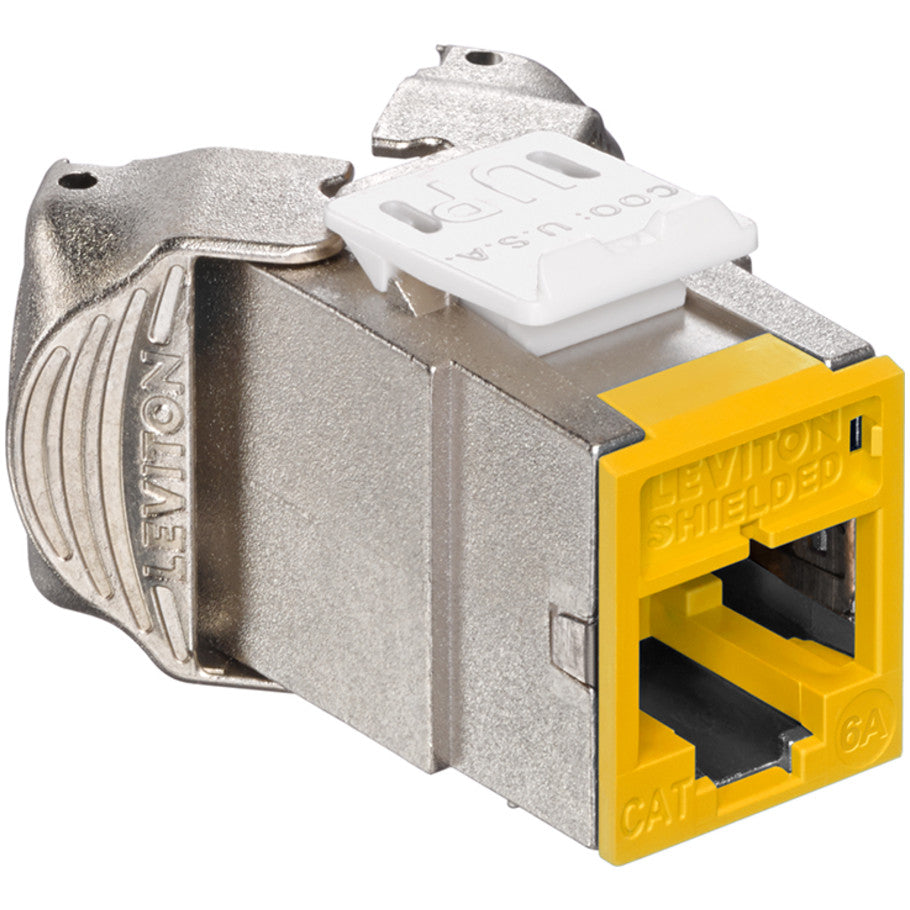 Cat 6a Component-Rated Shielded QuickPort Connector, Yellow
