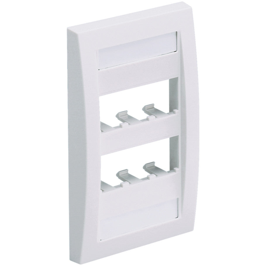 Mini-Com Executive Series Faceplate, 1-Gang, 6-Port, Off White