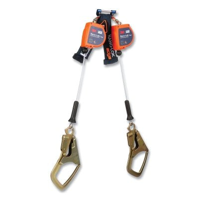 3M 3500281 Nano-Lok Edge Self-Retracting Lifeline, 6 ft, Rebar Snap Hook, 420 lb, 2 Legs, Galvanized Cable