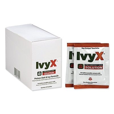 IvyX Pre-Contact Skin Solution, 0.25 oz, Packets with Dispenser, 25 Packets/Dispenser