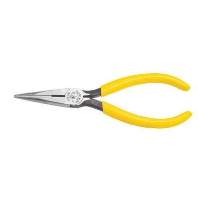 Standard Long-Nose Pliers, Knurled Jaws, Steel, 6.68 in