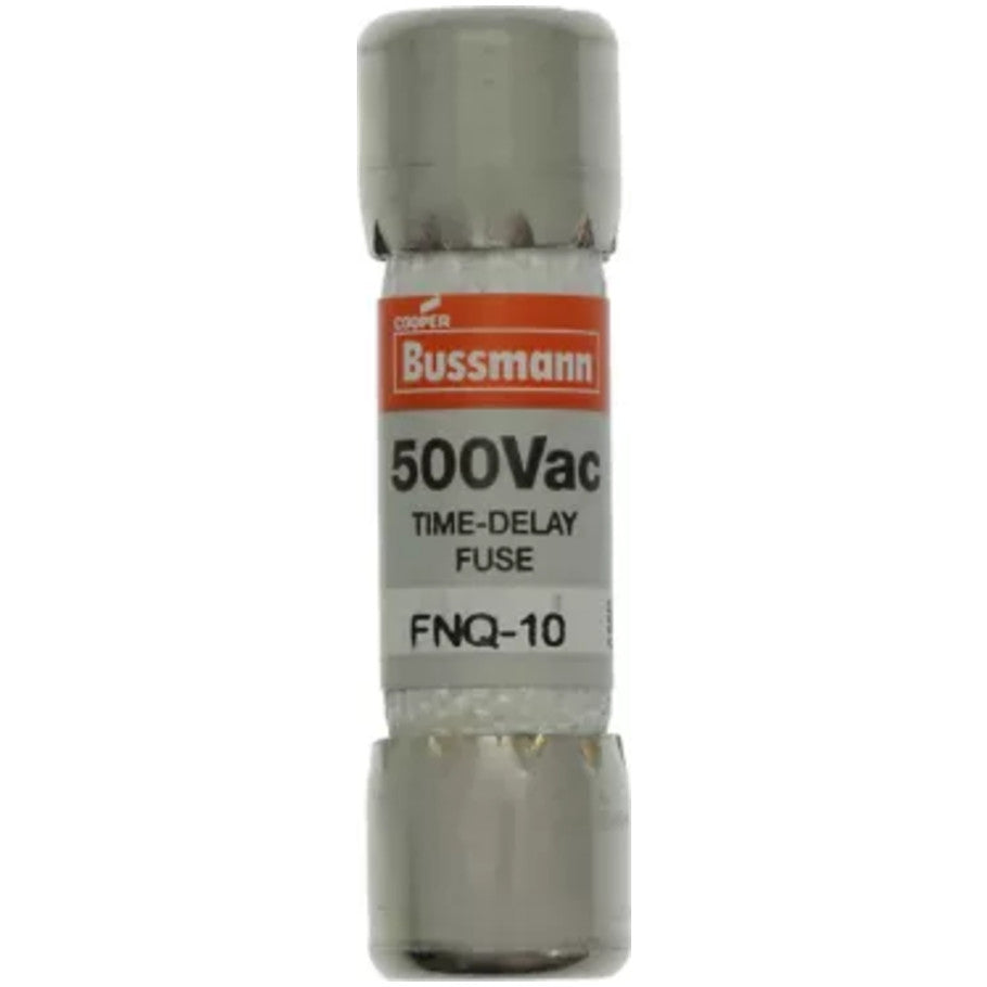 FNQ Series Time Delay Supplemental Fuse, Fiber Tube, 10A, 500V, 13/32 x 1-1/2 in., Color Code Orange