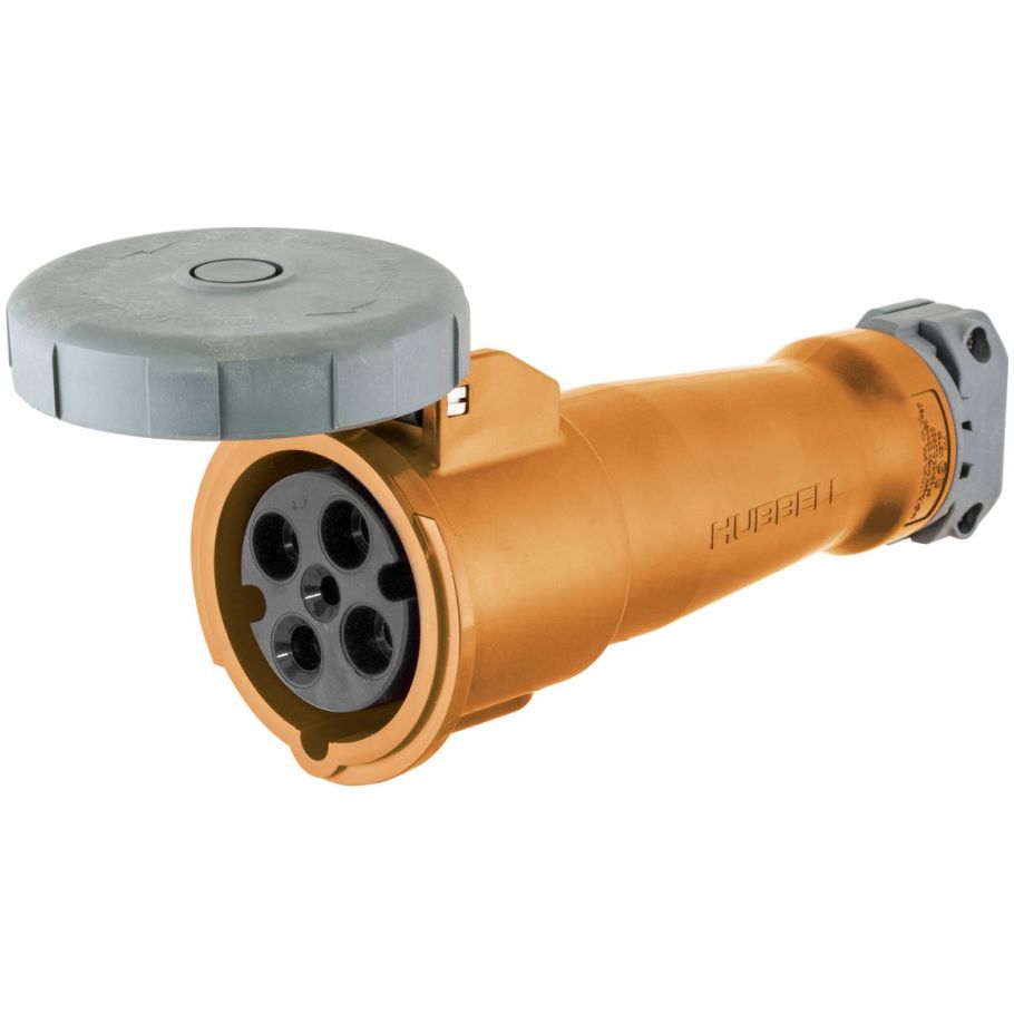 Pin and Sleeve Connector, 30 A, 125/250 V, 3-Pole, 4-Wire, Orange