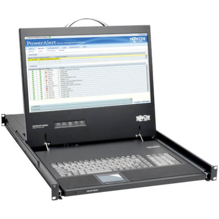 Rack-Mount Console, Steel, 30/5W, 1 RU, 100 to 240V, 2A, Black, 4.32 H x 47.7 W x 69.24 in. D