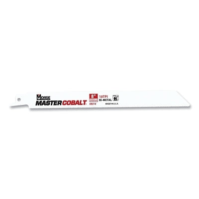 Master Cobalt Metal Bi-Metal Reciprocating Saw Blade, 0.035 in x 6 in L x 3/4 in W, 18 TPI, Tapered, 50 EA/PK