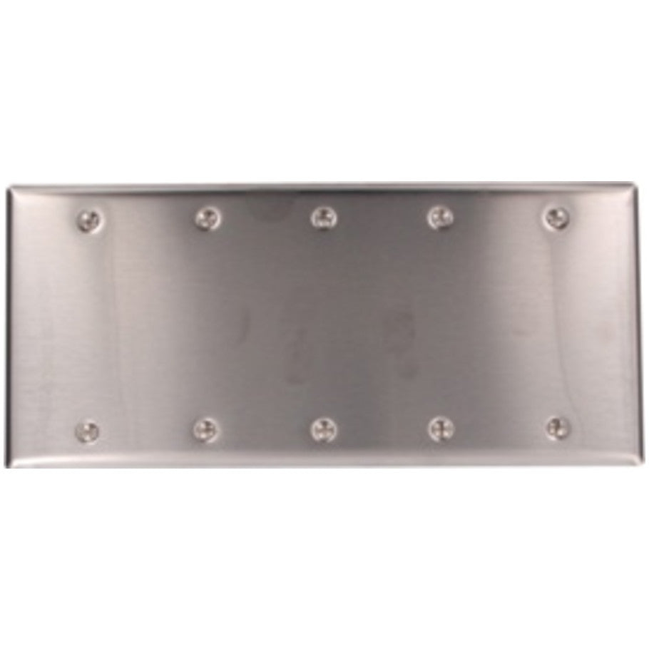 Type 302 Stainless Steel 5 Gang Box Mount Blank Wall Plate