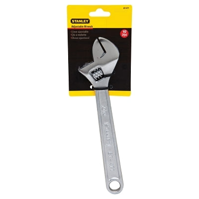 Adjustable Wrench, 10 in OAL, 1-1/8 in Opening, Chrome