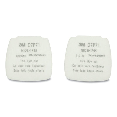 3M D7P71 Secure Click HF-800 Series Cartridge/Filter, Particulate Filter, P95, White, 20 EA/CT