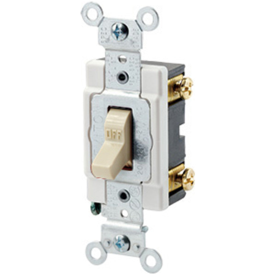Toggle AC Quiet Switch, Heavy Duty, Industrial, 1-Pole, 20A, Ivory