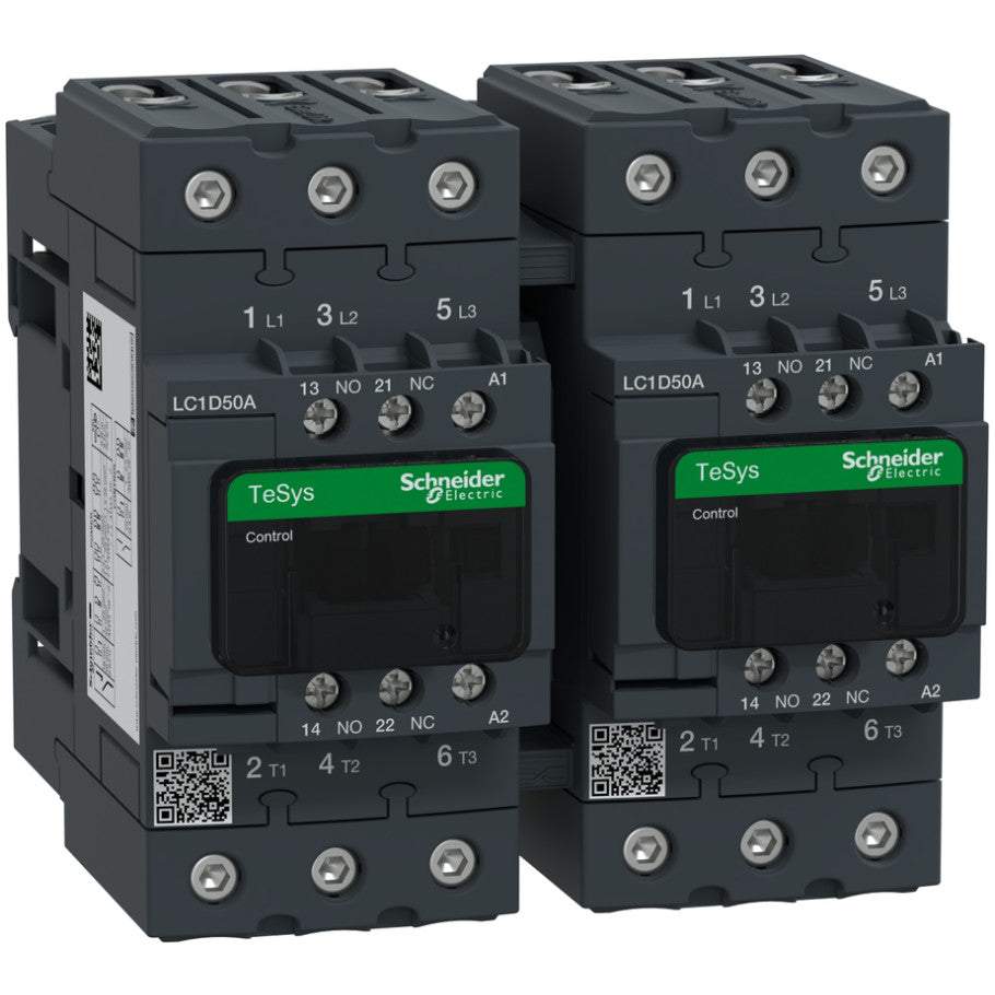 TeSys Deca reversing Contactor - 3P(3 NO) - AC-3 -    440 V 50 A - coil 120 V AC 60 Hz