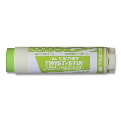 Twist-Stik Livestock Marker, 1.37 in dia, 4.75 in L, Fluorescent Green