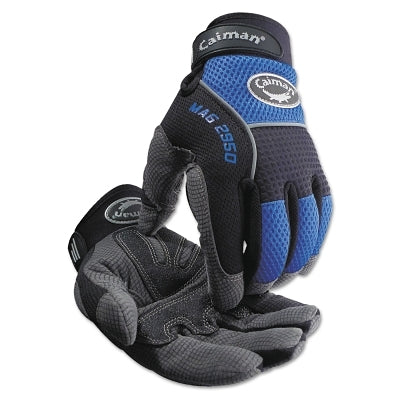 2950 Synthetic Leather Padded Palm Grip Mechanics Gloves, 2X-Large, Black/Blue/Gray