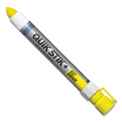 Quik Stik+ Oily Surface Solid Paint Marker, 1/2 in dia, 6 in L, Yellow