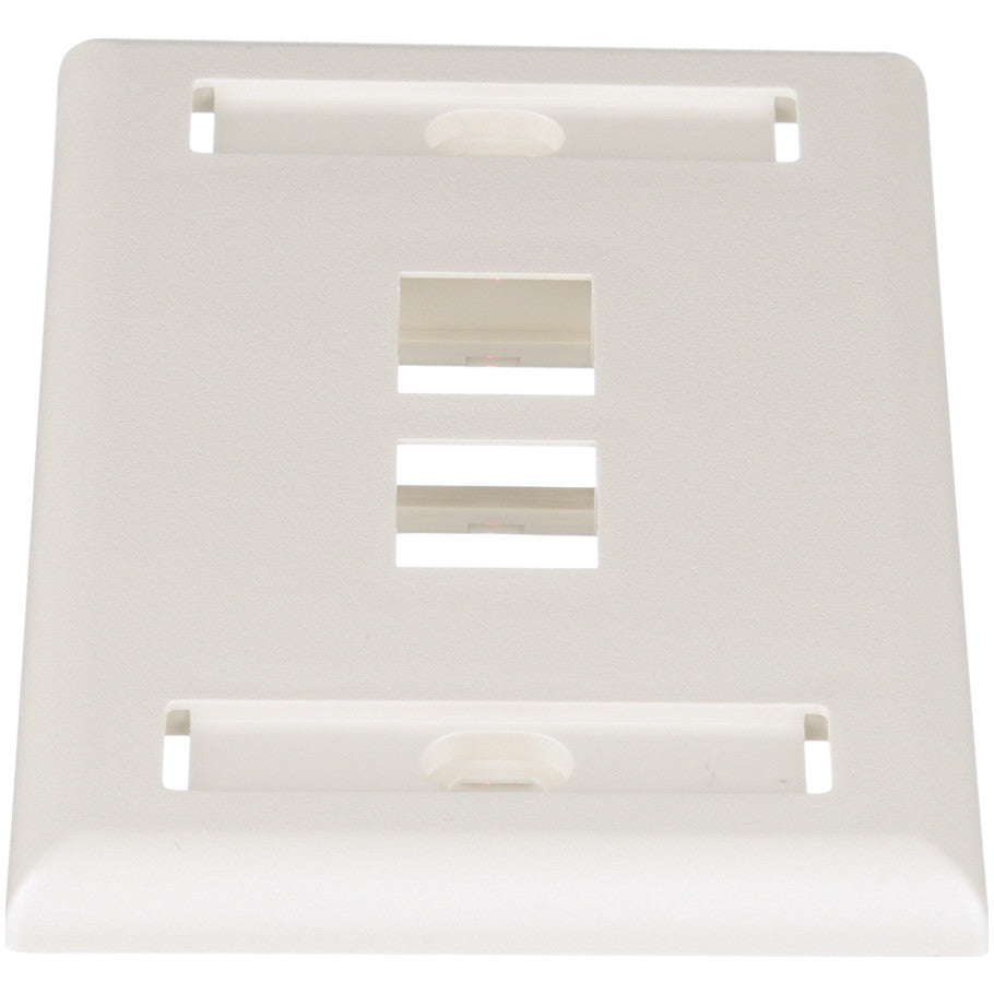 NetKey 1-Gang, Flush Mount Vertical Faceplate, 2-Port, Includes Label and label Covers. Off White