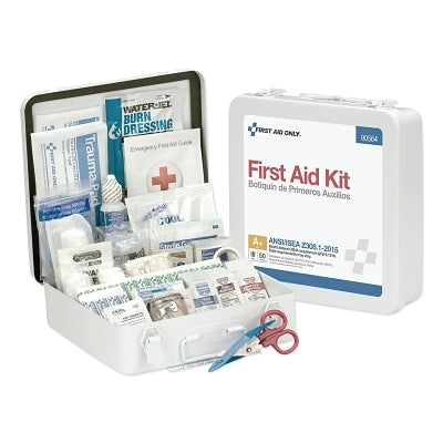 50 Person Bulk Metal First Aid Kit, Weatherproof, Wall Mount, Carry Handle