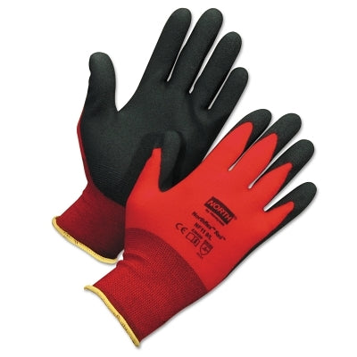 NorthFlex Red NF11X Gloves, 3/4 Dipped Foam PVC Knuckle/Palm Coated Gloves, X-Large, Black/Red
