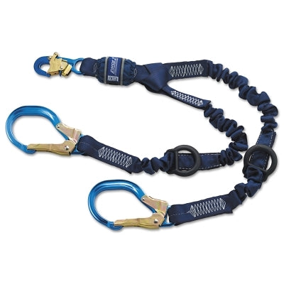 3M 1246032 Force2 Elastic Tie-Off Shock Absorbing Lanyard, 6 ft, Self-Locking Snap, 2 Legs