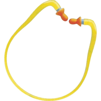 QB1HYG Banded Earplugs, Polyurethane, Orange/Red, Banded