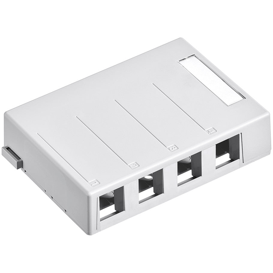 Surface-Mount QUICKPORT Box, 4-Port, White