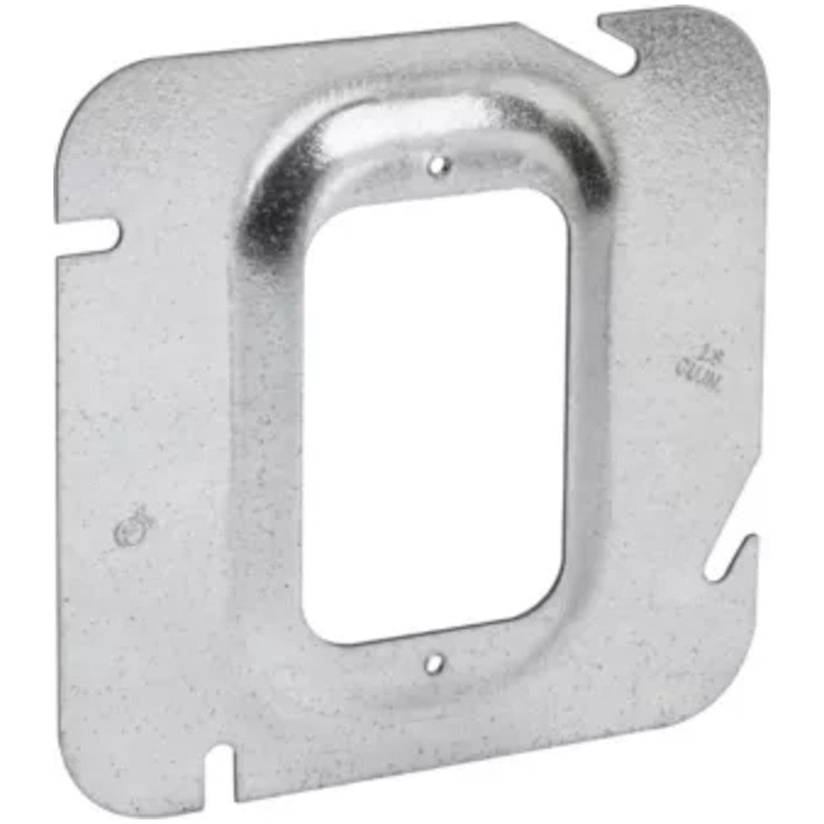 4-11/16 in. Square Cover, Steel, 1-Device, 3/4 in. Raised