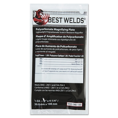 Plastic Magnifier Plate, 2 in x 4-1/4 in, 1 Diopter, Polycarbonate, Clear
