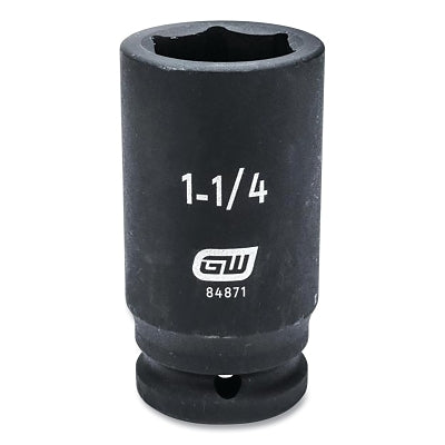 Impact Socket, 3/4 in Drive Size, 1-1/4 in Opening Size, 6-point, Deep Length