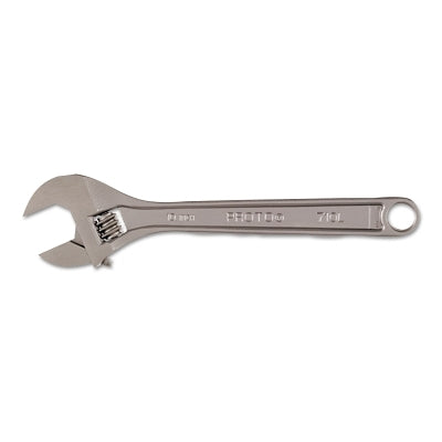 Click-Stop Adjustable Wrenches, 10 in Long, 1-5/16 in Opening, Chrome