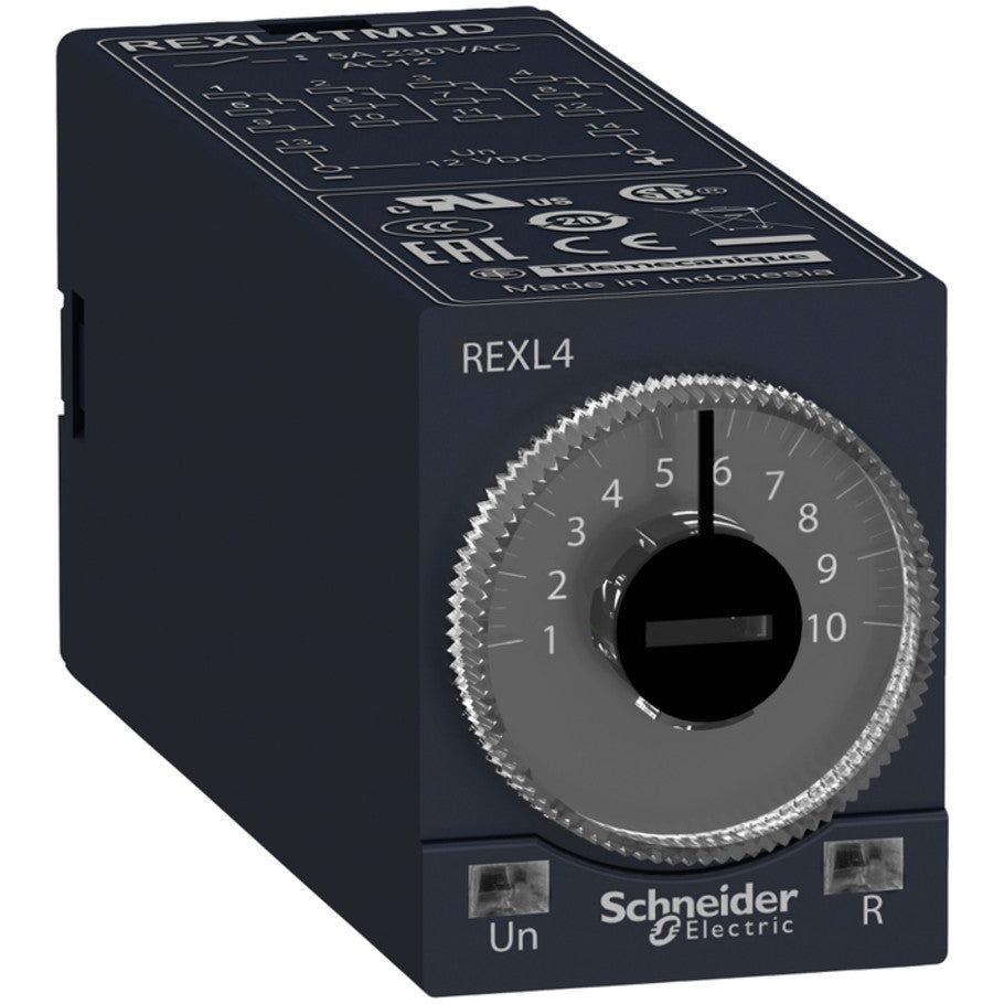 Miniature Timing Relay, 5A, 230V ac/dc, 50/60 Hz, Plug-In/Socket Fix, Din Rail Mount