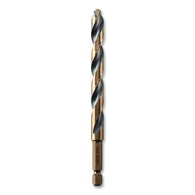 Black and Gold Impact Ready Drill Bit, 23/64 in dia, 135 Split Point Tip, 5 in OAL