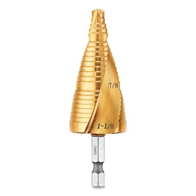 Impact Ready Titanium Nitride Coating Step Drill Bit, 7/8 in - 1-1/8 in
