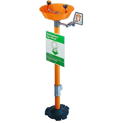 Pedestal Mounted Eyewash, 11-3/4 in dia ABS Plastic Bowl, 1.6 GPM