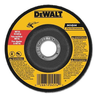 Type 27 Depressed Center Wheel, 6 in dia x 7/8 in Arbor x 1/4 Thick, 24 Grit, 10100 RPM, Aluminum Oxide