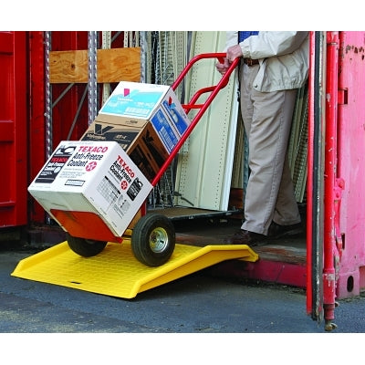 Shipping Container Ramp, 750 lb Load Capacity, 36 in L x 36 in W x 6 in H, Yellow