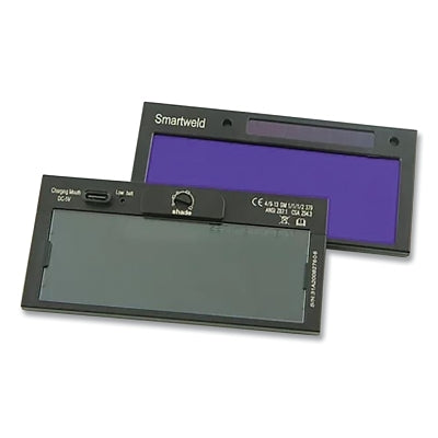Smartweld Rechargeable Variable Auto-Darkening Filter, Shade 9 to 13, 2.5 in x 4.25 in, Polycarbonate, Blue