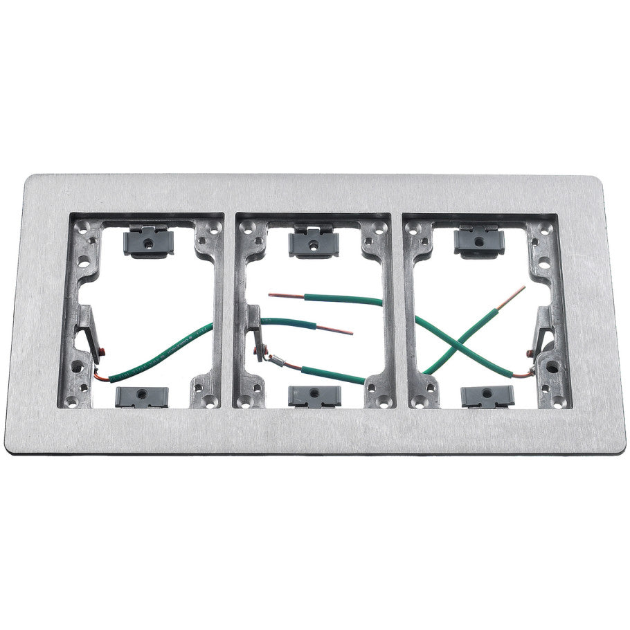 Rectangular Flange, Floor Boxes, Aluminum, 3-Gang