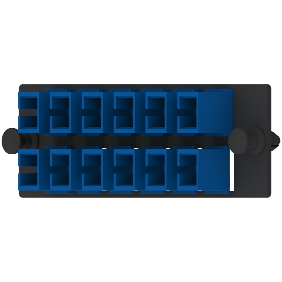 Fiber Optic Adapter Panel, Singlemode (OS1/2), (12) SC Simplex Adapters for 12-Strand Fiber