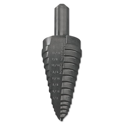Vari-Bit Step Drill Bit, #2, 1/2 in to 1 in Cutting Dia, 9 Steps