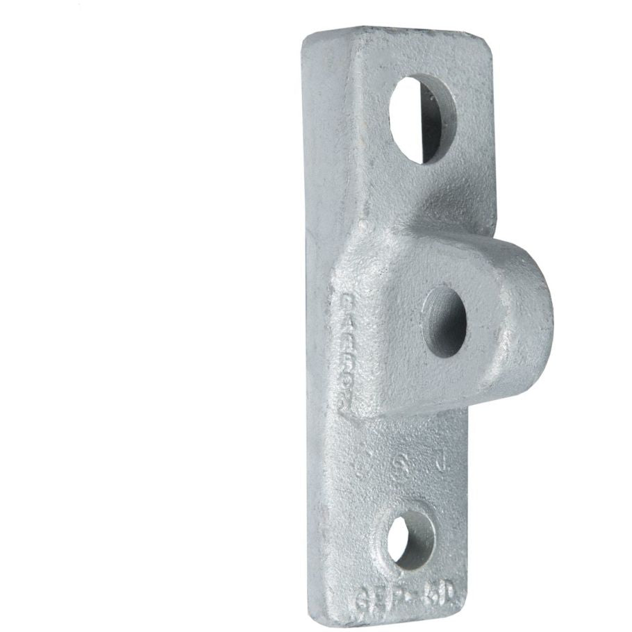 Pole Eye Plate Guy Attachment, Ductile Iron/ASTM A-536, 11/16 in. Dia., Galvanized, ASTM A-153 Coating