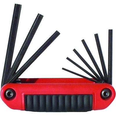 Ergo-Fold Hex Key Set, 9 per set, Hex Tip, Inch