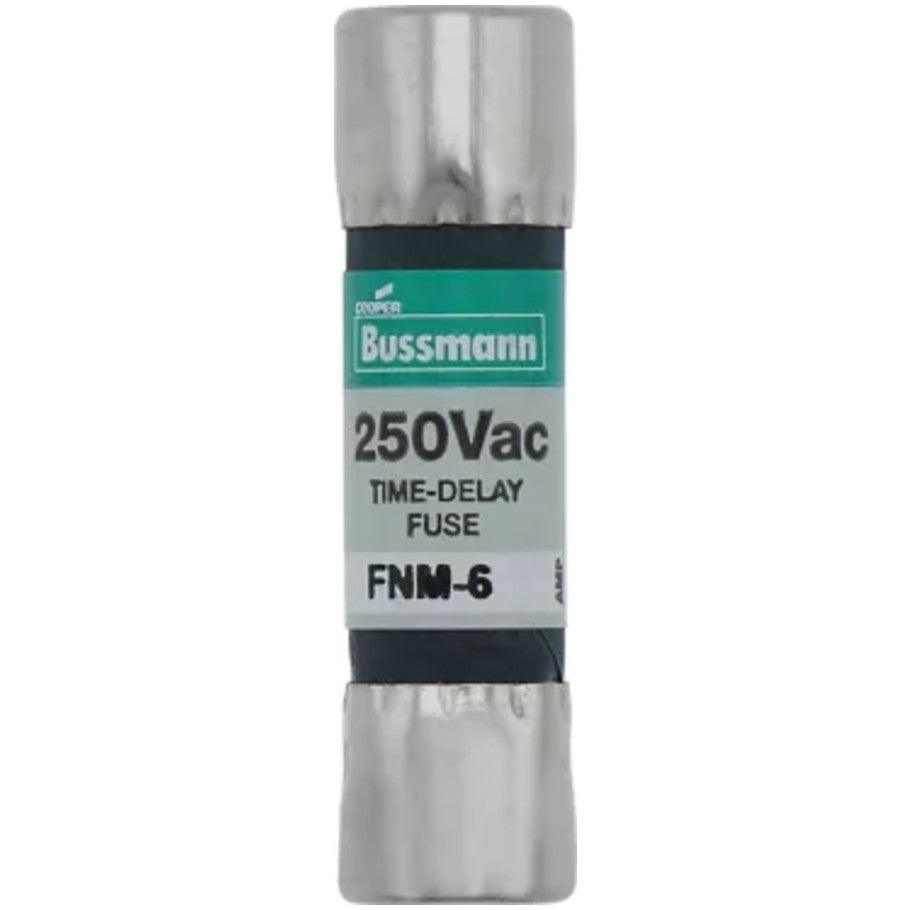 FNM Series Time Delay Supplemental Fuse, Melamine Tube, 12A, 250V, 13/32 x 1-1/2 in., Color Code Green