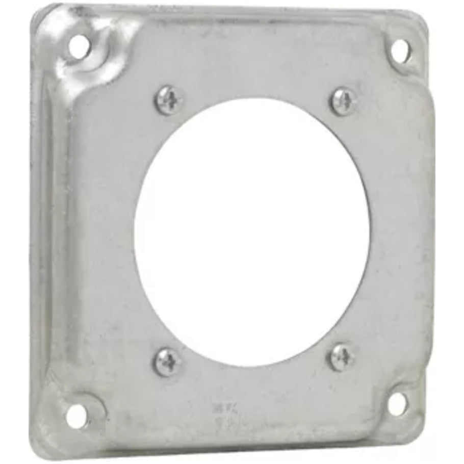 4 in. Square Surface Cover, Steel, Raised 1/2 in., 2-7/16 in. 30 to 60A 4-Wire Receptacle