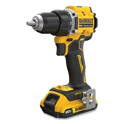 Cordless Drill/Driver, ATOMIC COMPACT SERIES 20V MAX* Brushless, 1/2 in Chuck, Kit, Incl DCD794/2.0 Ah Batt/Chrgr/Hook/Bag