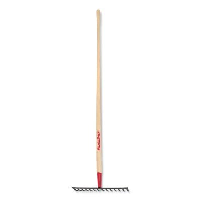 Level Rake, Steel, 14 Tines, 66 in Straight American Hardwood Handle