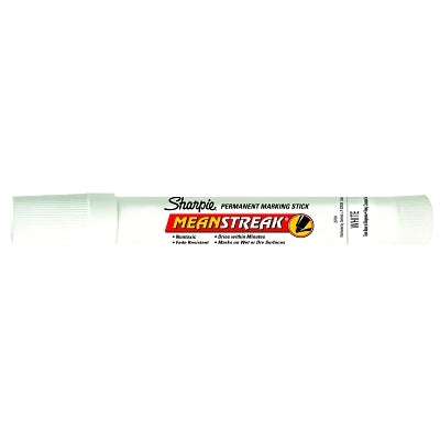Mean Streak Permenant Marking Stick, White, Bullet Tip, 12 Count