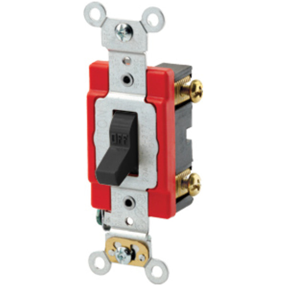 Extra Heavy Duty Industrial 1-Pole Toggle AC Quiet Switch, 20A, Black