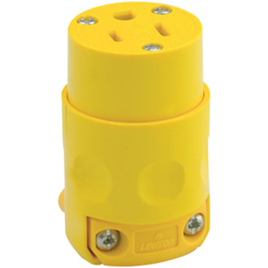 Straight Blade Connector, 15A, 125V, 2P3W, NEMA 5-15R, Yellow