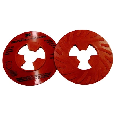 3M 051144-81732 Disc Pad Face Plate, Ribbed Retainer Nut, 5 in dia, Extra Hard, Red