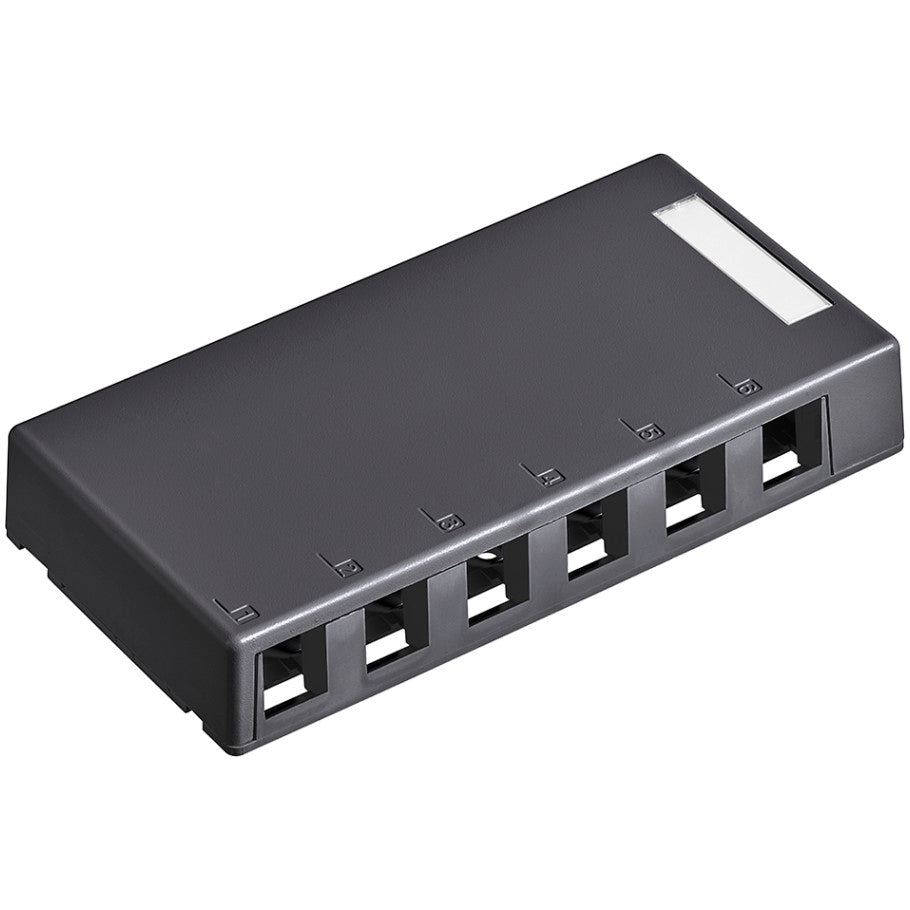 QuickPort Surface Mount Box, 6-Port, Black