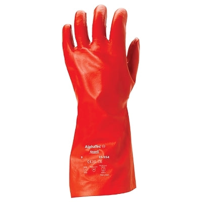 PVA Chemical Resistant Gloves, Size 9, Red
