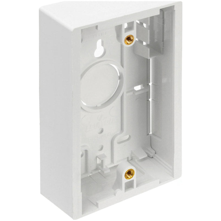 Surface-Mount Back Box,  Single-Gang, Shallow, White